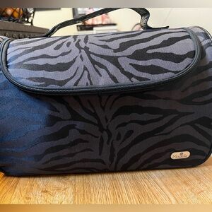 Modella Black Zebra Travel Toiletry or Make Up Bag